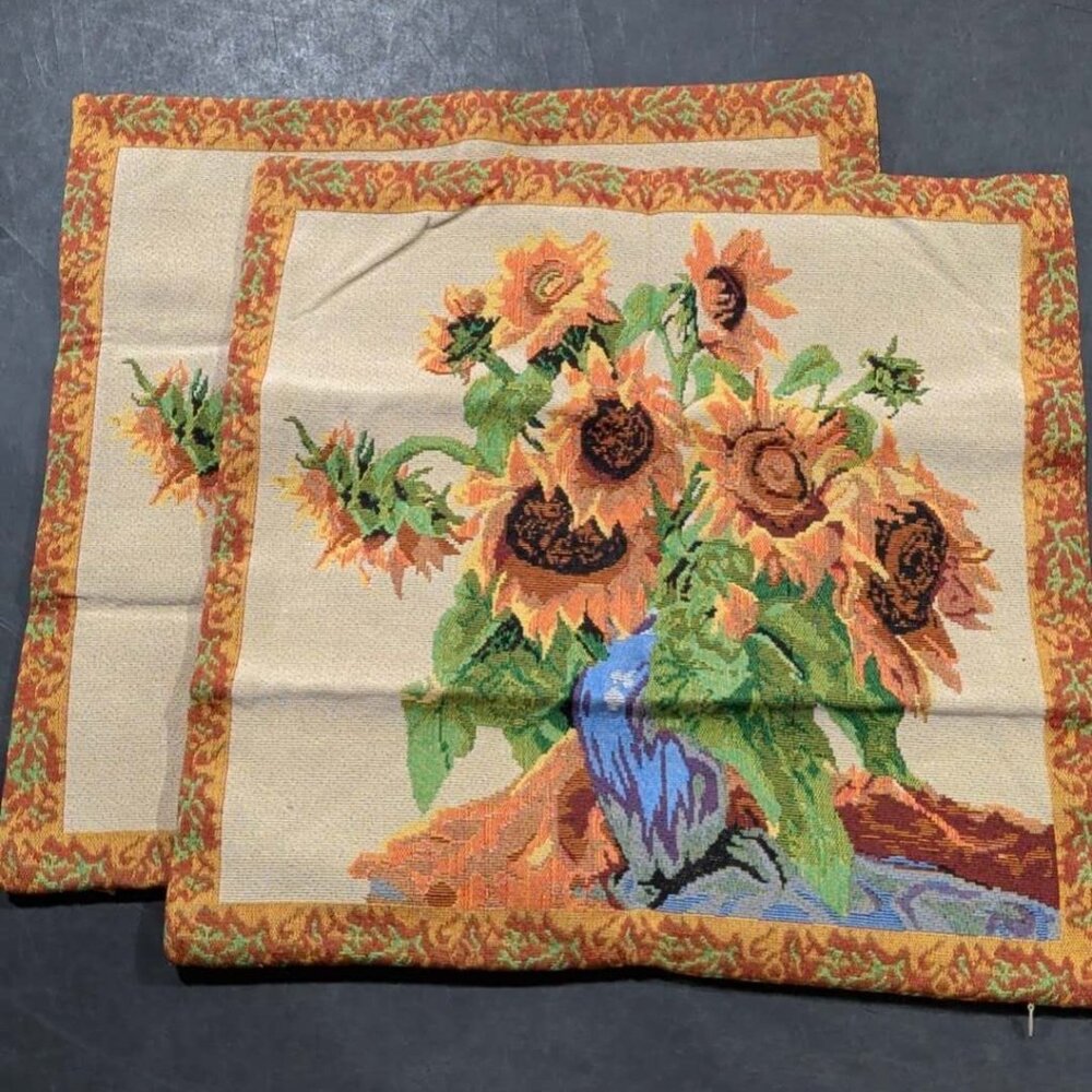 Sunflower Throw Pillow Covers 18x18 Inch Set of 2 X002YBHBKB